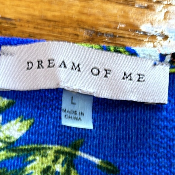 Dream of Me tropical floral dress.  Size Large. Blue and red. Hi low hemline. - Picture 3 of 13